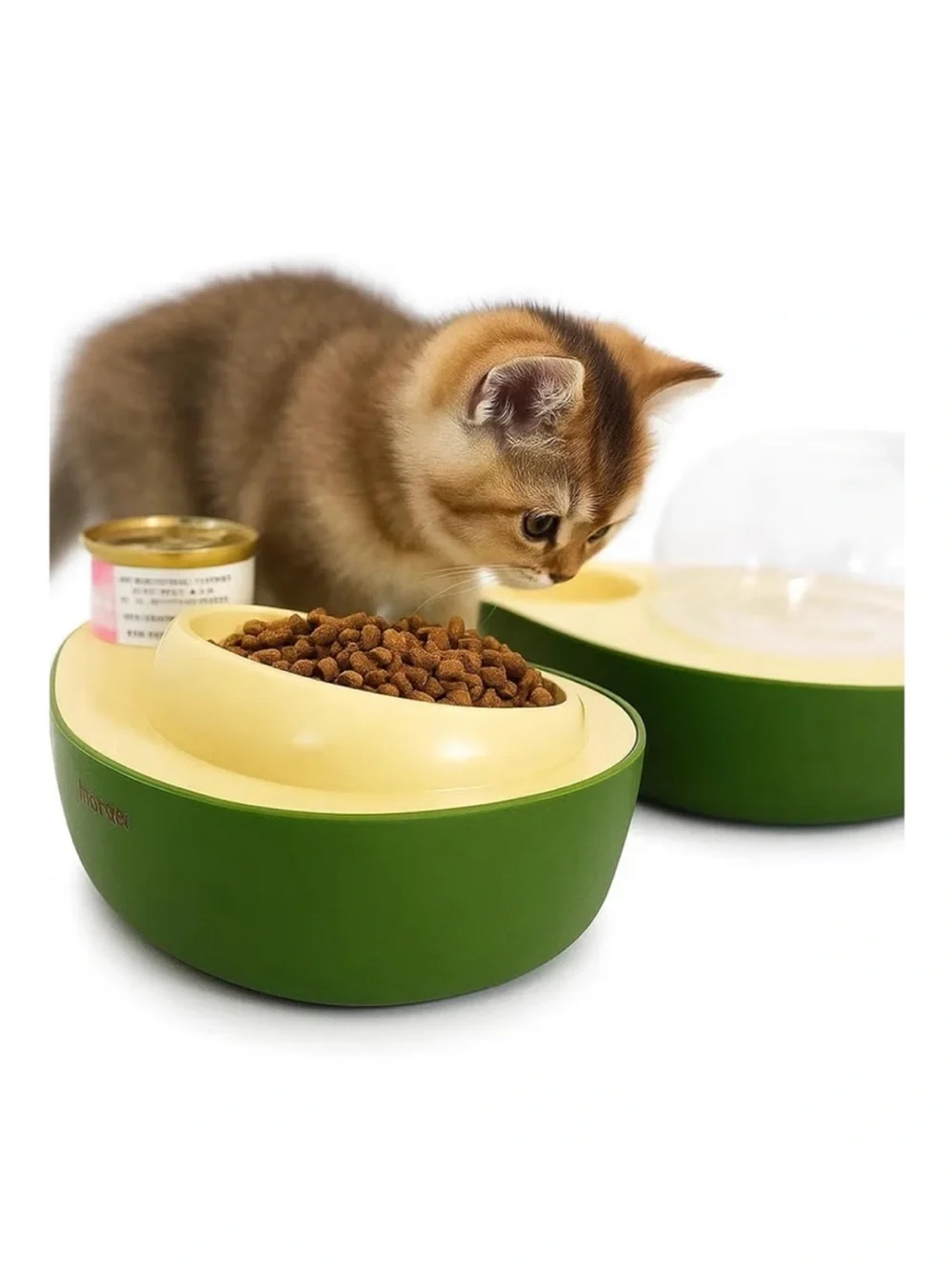Pet Met Avocado Slow Feeder & Water Bowl Set - Yellow-Green